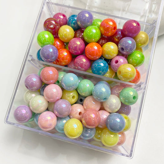 Colorful glossy round acrylic beads in 10–16mm for DIY use