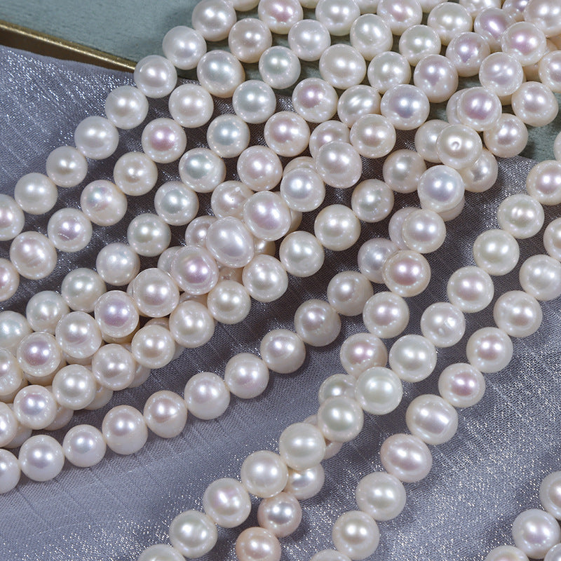 7mm freshwater potato pearls on a strand