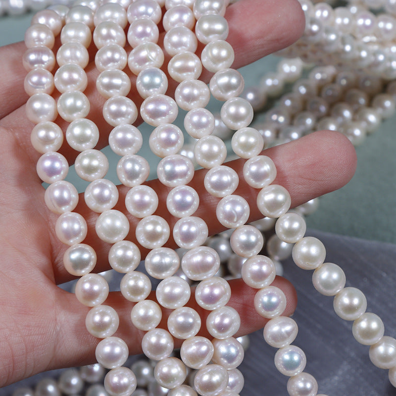 7mm freshwater potato pearls on a strand