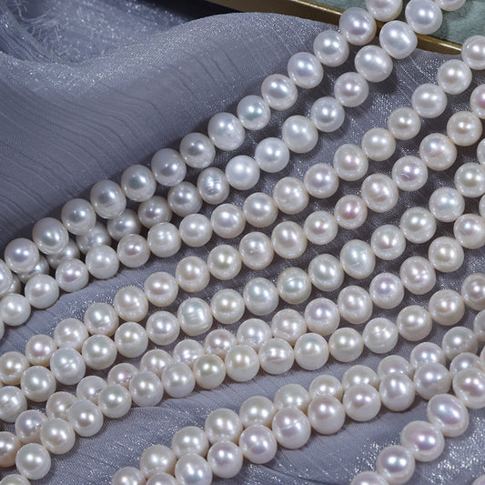 7mm freshwater potato pearls on a strand