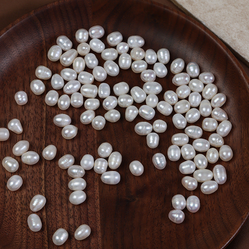 Organic-shaped white rice pearls ideal for bracelets and necklaces