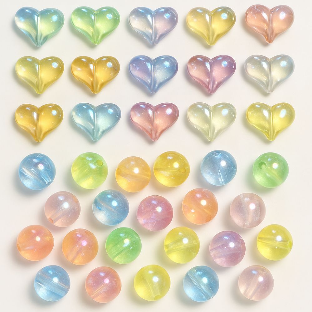 Colorful acrylic beads for DIY crafting, ideal for making phone charms, beaded pens, bag chains, and cute handmade accessories.