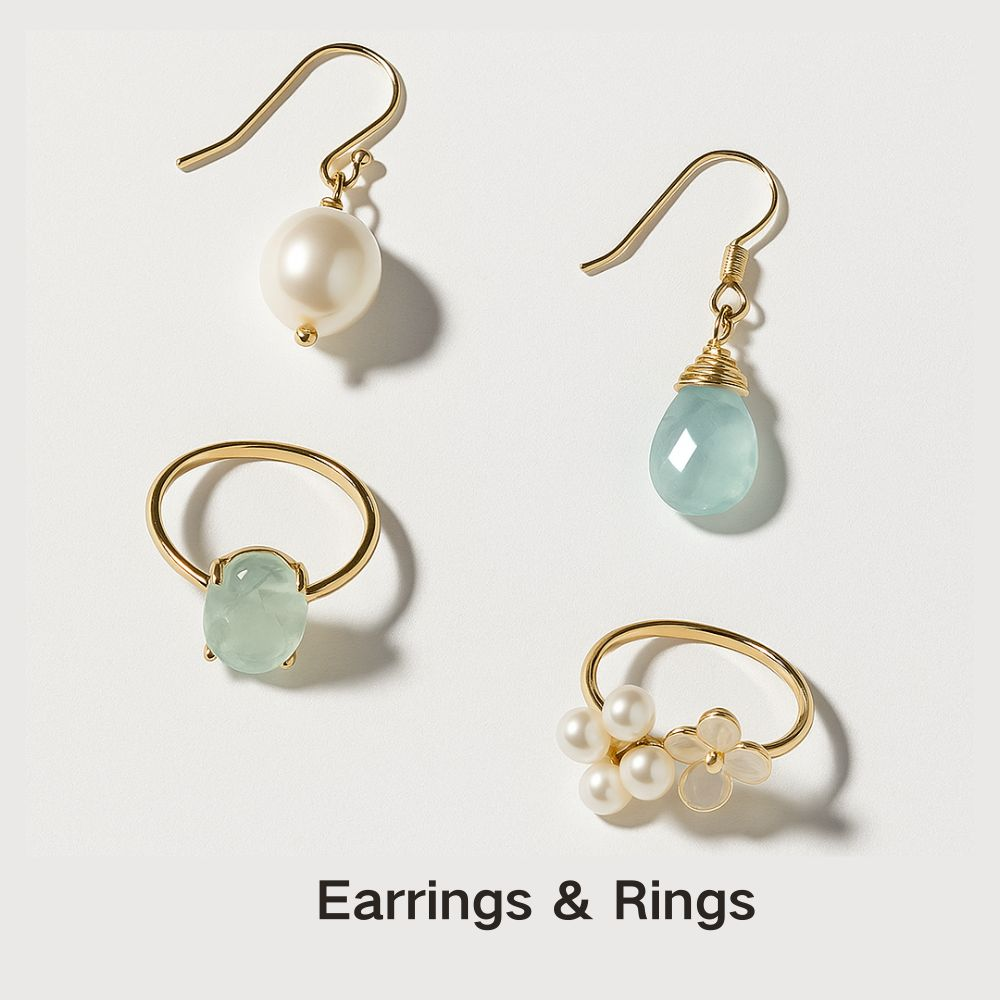 Handmade earrings and rings crafted with pearls, crystals, and unique beadwork — perfect for gifting or inspiring DIY jewelry designs.