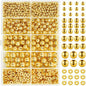 Gold Alloy Spacer Beads Assortment in Storage Box