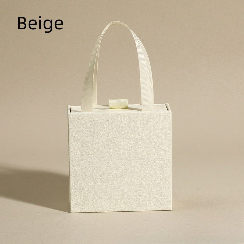 Beige jewelry packaging box with soft insert