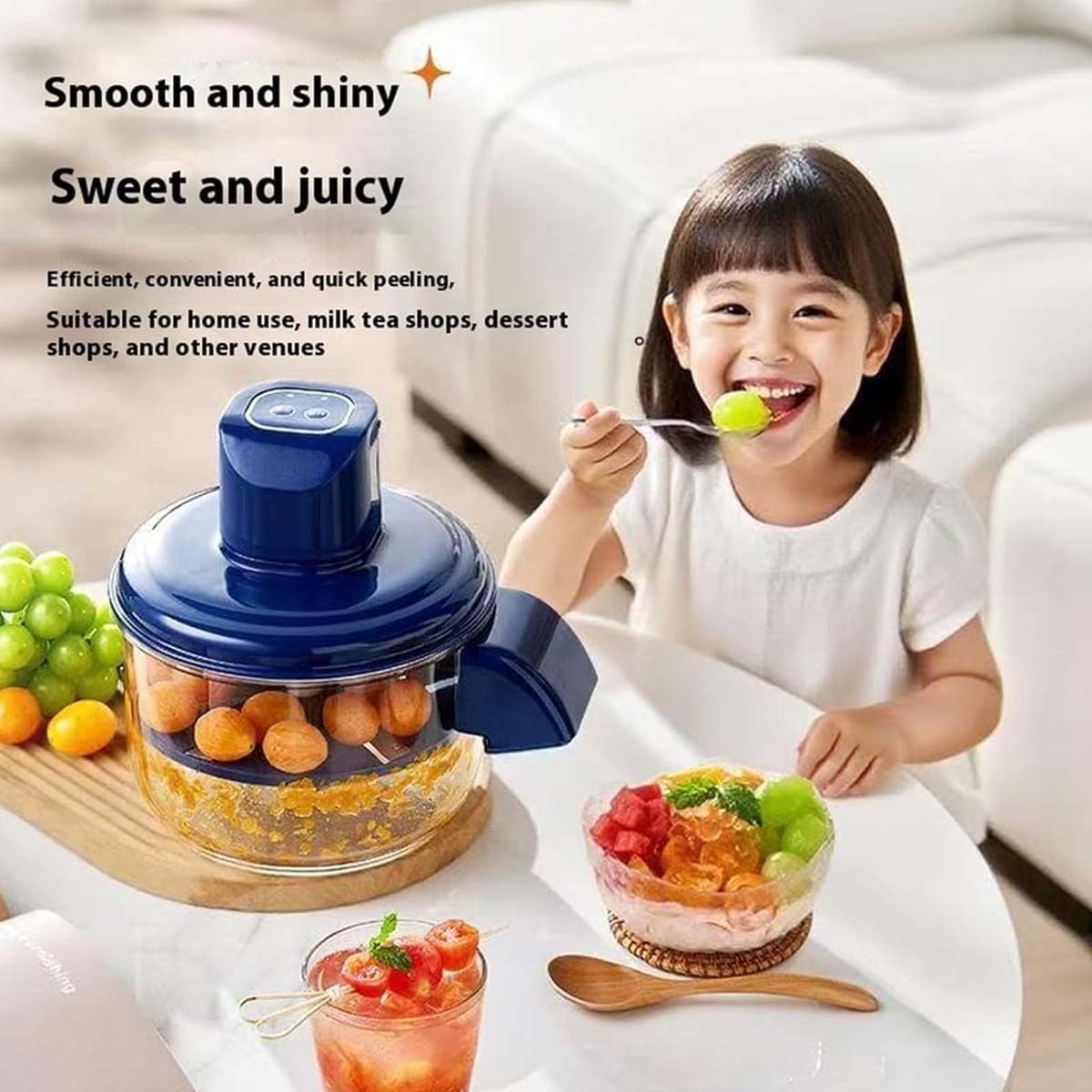 Grape Peeling Machine, 2025 Upgraded New Electric Automatic Garlic Peeler Machine, Rechargeable Home Kitchen Aid Peeler, Small Commercial Fruit Skin Remover Tool for Cherry, Tomatoes
