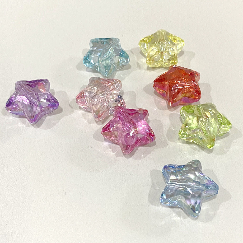 Colorful heart and star-shaped acrylic beads for DIY crafts