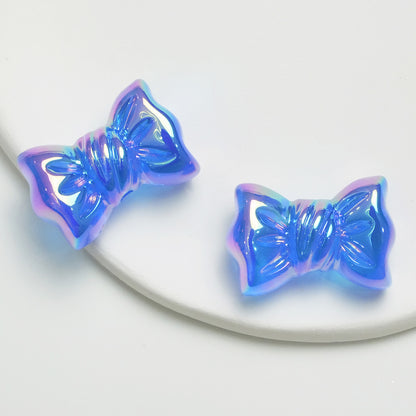 Glossy transparent candy bow-shaped beads for DIY crafting