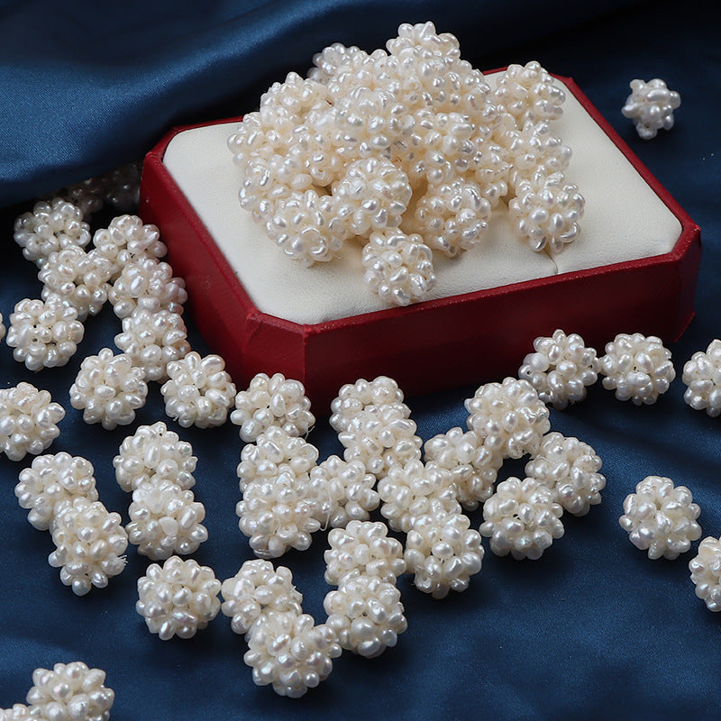 Natural pearl flower balls displayed on card