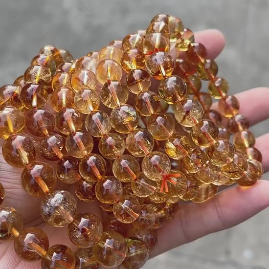 7A faceted yellow rutilated quartz beads for DIY jewelry design